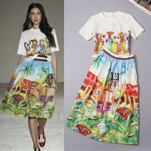 designer runway two pieces dress US size XS 0 2 4